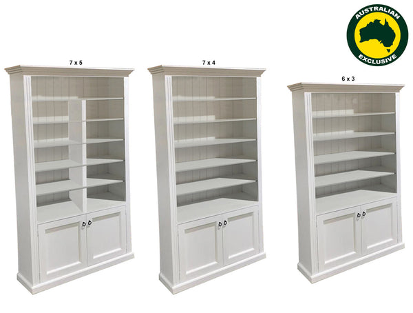 BAYSIDE (AUSSIE MADE) 2 DOOR HIGHLINE BOOKCASE COLLECTION - ASSORTED PAINTED COLOURS
