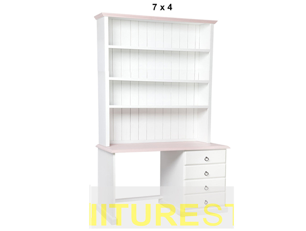 MUDGEE (AUSSIE MADE) 4 DRAWER DESK + HUTCH (REVERSIBLE) - ASSORTED PAINTED COLOURS - STARTING FROM $1099