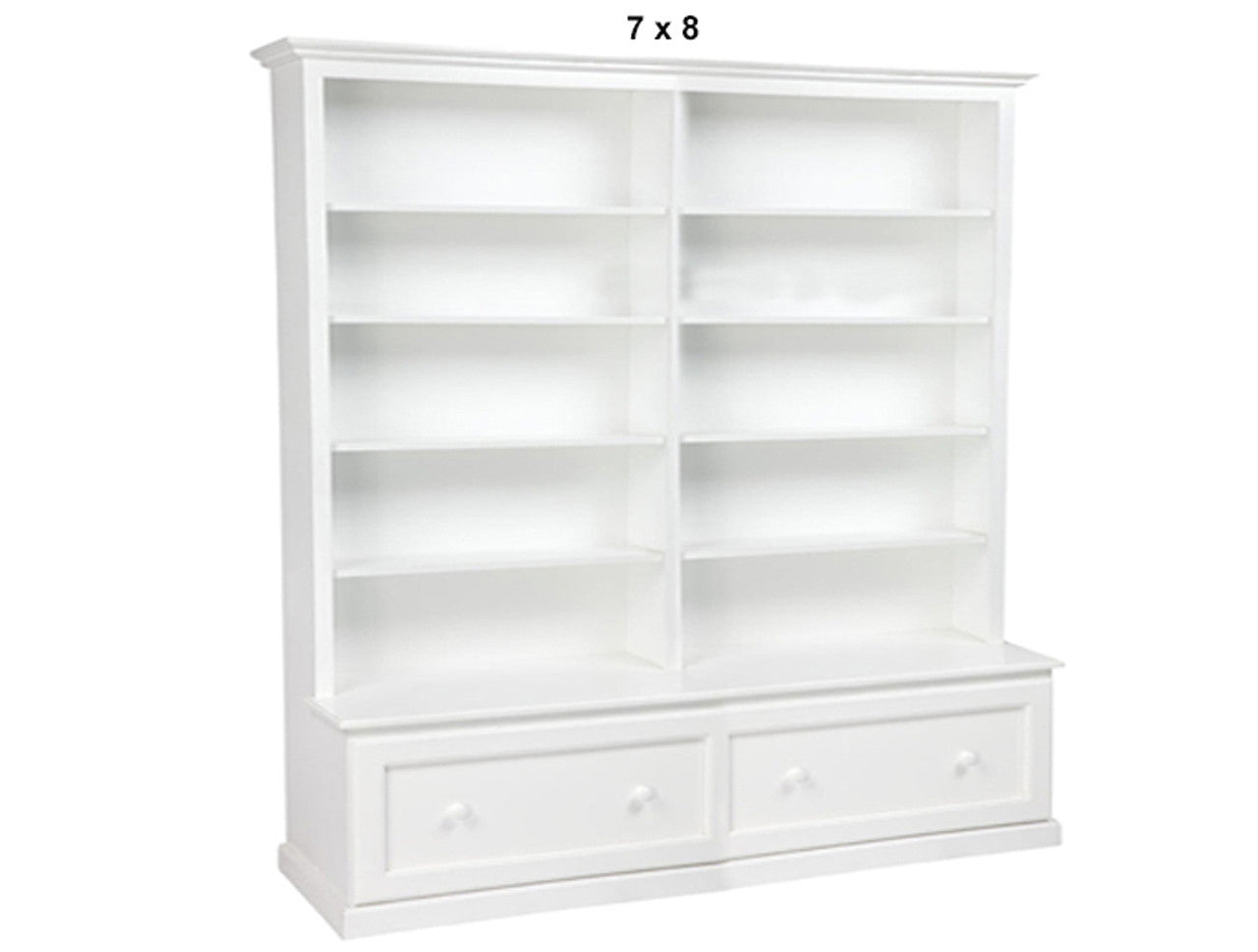 MUDGEE (AUSSIE MADE) BOOKCASE COMBO + 2 DRAWER COLLECTION - (3 SECTIONS)- ASSORTED PAINTED COLOURS - STARTING FROM $1999