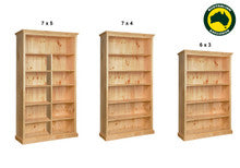 MUDGEE (AUSSIE MADE) STANDARD HIGHLINE BOOKCASE WITH 40MM FACINGS COLLECTION - ASSORTED STAINED COLOURS - STARTING FROM $449