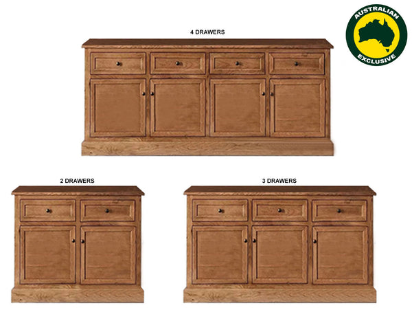 NAPOLEON (AUSSIE MADE) BUFFET COLLECTION - TASSIE OAK COMBINATION - ASSORTED STAINED COLOURS