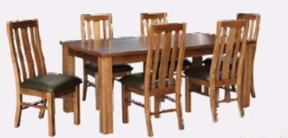 MONTANA 7 PIECE DINING SETTING - 1900(W) x 1000(D)- MOUNTAIN GUM (2061)