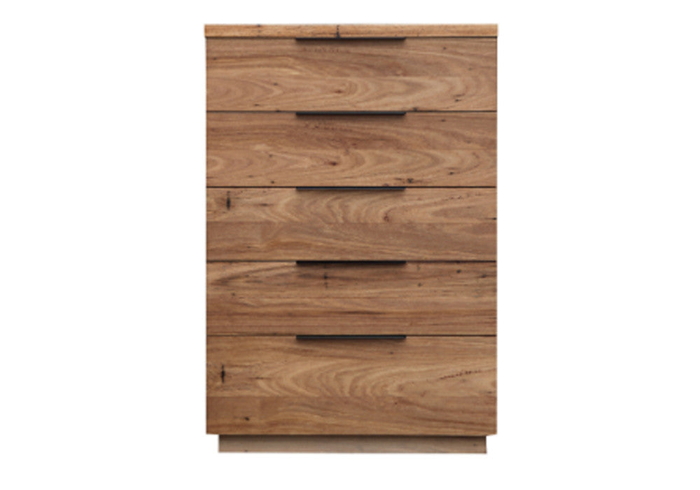 BALDRINE KING 4 PIECE (TALLBOY) BEDROOM SUITE - WORMY CHESTNUT