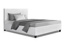 KING SINGLE NEO LEATHERETTE BED - WHITE