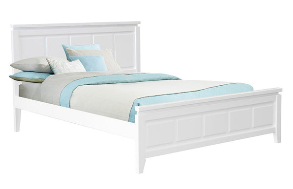 QUEEN NOVENA PANEL BED FRAME - WHITE