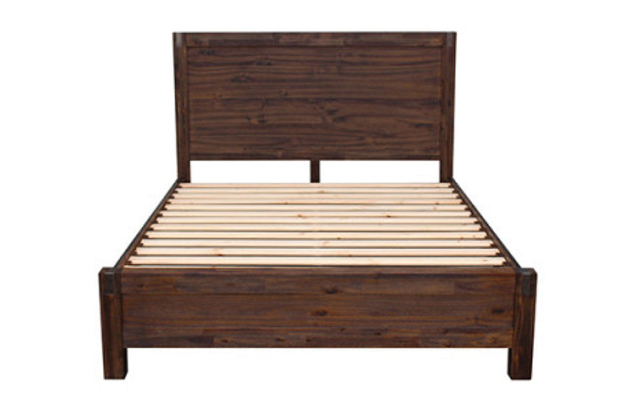 KING NOWRA ACACIA BED FRAME - CHOCOLATE