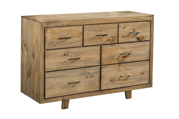 CARNIVAL 7 DRAWER DRESSER / LOWBOY (MODEL:4837) - BRUSHED GREYWASH