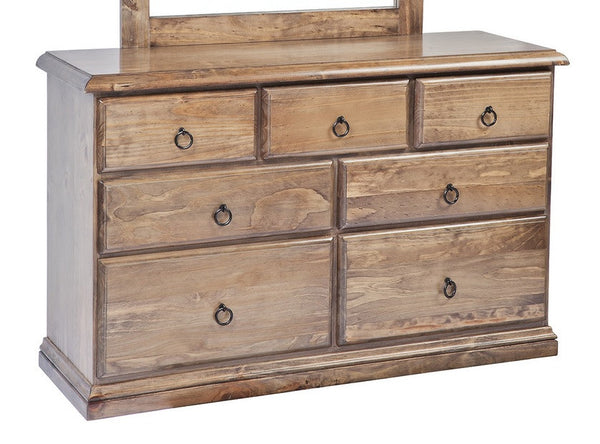 CRONULLA (CR4837) 7 DRAWER LOWBOY (NO MIRROR) - 720(H) X 1210(W) - BALTIC , WALNUT OR GREYWASH