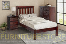 CRONULLA SINGLE OR KING SINGLE 3 BEDROOM SUITE - BED WITH DOONA FOOT - BALTIC(#215) , WALNUT(#219) OR GREY WASH (#501)