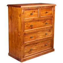 LEGIONS 5 DRAWER TALLBOY - NUTMEG