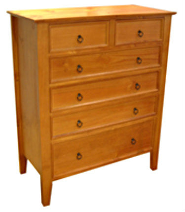 SHAKER (AUSSIE MADE) TALLBOY WITH 6 DRAWERS (2 OVER 4) - 1200(H) x 1000(W) - ASSORTED COLOURS