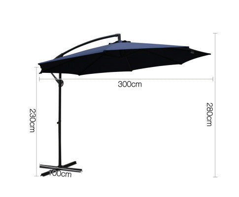 WISTERIA OUTDOOR UMBRELLA - NAVY