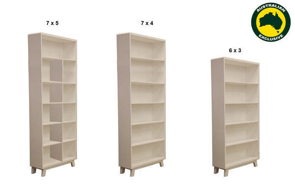 NEWPORT (AUSSIE MADE) HIGHLINE BOOKCASE COLLECTION - ASSORTED STAINED COLOURS