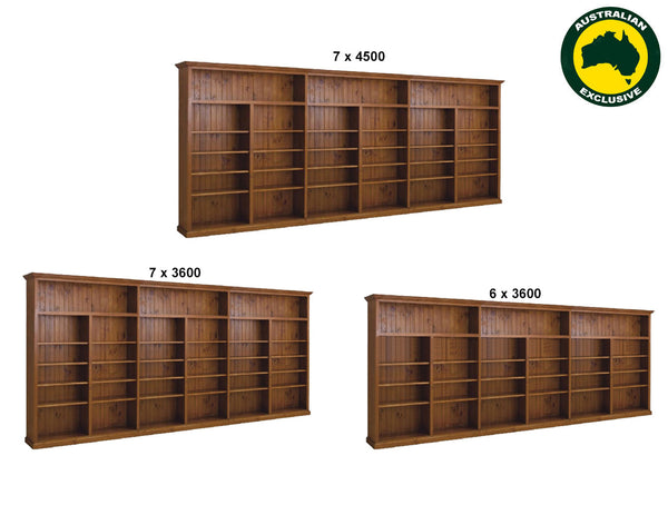 NOLAN (AUSSIE MADE) HIGHLINE BOOKCASE COLLECTION - ASSORTED STAINED COLOURS