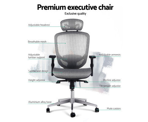 AUDEN EXECUTIVE OFFICE COMPUTER CHAIR - GREY