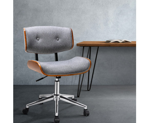 AILLANA BENTWOOD EXECUTIVE OFFICE CHAIR - GREY & WOOD