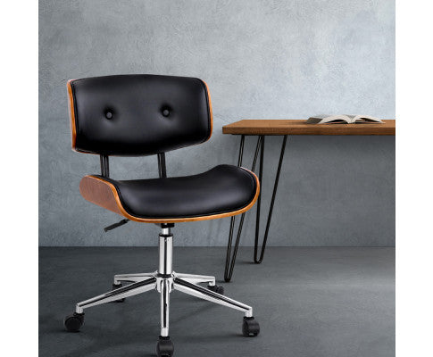 AILLANA BENTWOOD EXECUTIVE OFFICE CHAIR - BLACK & WOOD