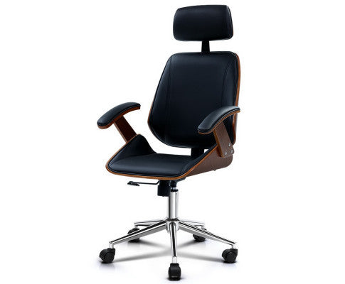 AURIELLE WOODEN EXECUTIVE OFFICE CHAIR - BLACK