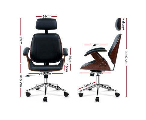 AURIELLE WOODEN EXECUTIVE OFFICE CHAIR - BLACK