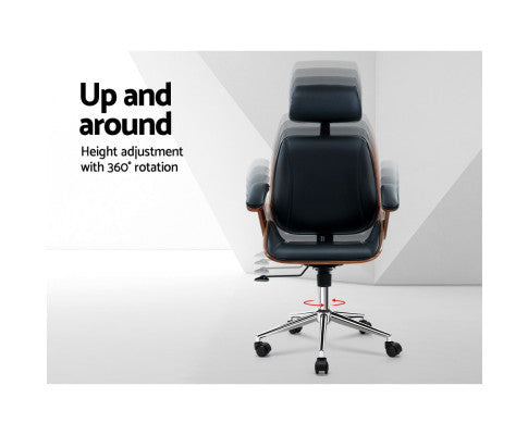AURIELLE WOODEN EXECUTIVE OFFICE CHAIR - BLACK