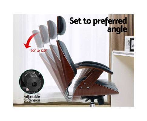 AURIELLE WOODEN EXECUTIVE OFFICE CHAIR - BLACK