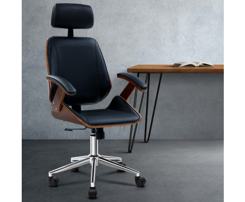 AURIELLE WOODEN EXECUTIVE OFFICE CHAIR - BLACK