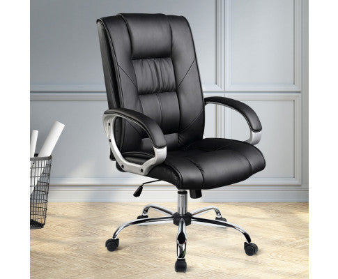 MELIONE PU LEATHER EXECUTIVE OFFICE CHAIR - BLACK