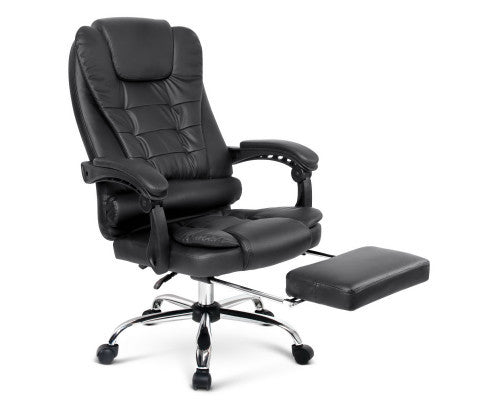 VANADEY RECLINING OFFICE CHAIR WITH FOOTREST - BLACK
