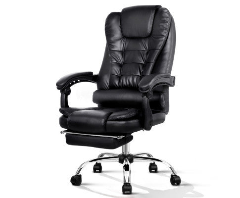 VANADEY RECLINING OFFICE CHAIR WITH FOOTREST - BLACK
