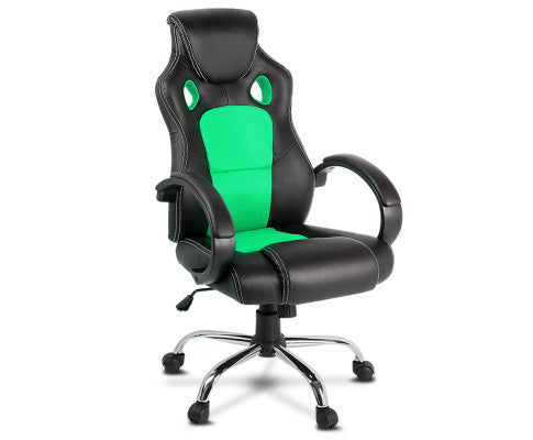 OTSANA PU LEATHER RACING STYLE OFFICE CHAIR - BLACK & GREEN
