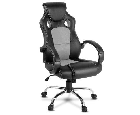 OTSANA PU LEATHER RACING STYLE OFFICE CHAIR - BLACK & GREY