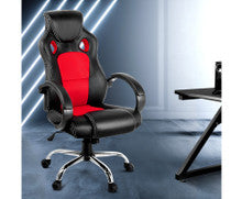 OTSANA PU LEATHER RACING STYLE OFFICE CHAIR - BLACK & RED