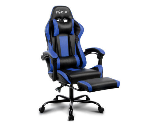 ALARICK OFFICE COMPUTER RACER GAMING CHAIR - BLACK & BLUE