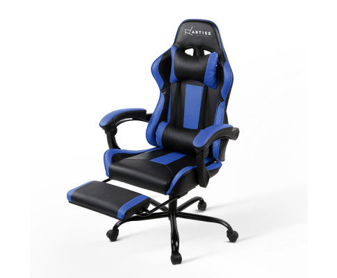 ALARICK OFFICE COMPUTER RACER GAMING CHAIR - BLACK & BLUE