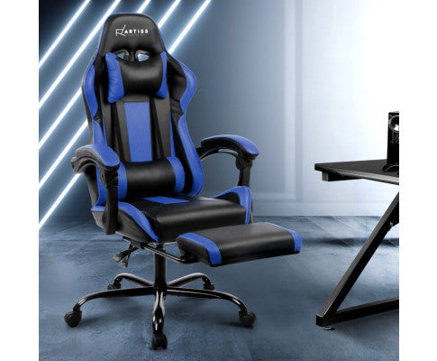 ALARICK OFFICE COMPUTER RACER GAMING CHAIR - BLACK & BLUE