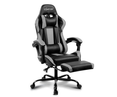 ALARICK OFFICE COMPUTER RACER GAMING CHAIR - BLACK & GREY