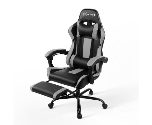 ALARICK OFFICE COMPUTER RACER GAMING CHAIR - BLACK & GREY