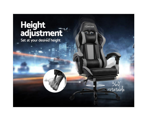 ALARICK OFFICE COMPUTER  RACER GAMING CHAIR - BLACK & GREY