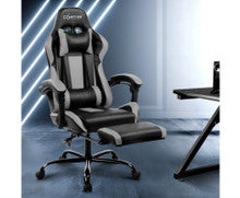 ALARICK OFFICE COMPUTER RACER GAMING CHAIR - BLACK & GREY