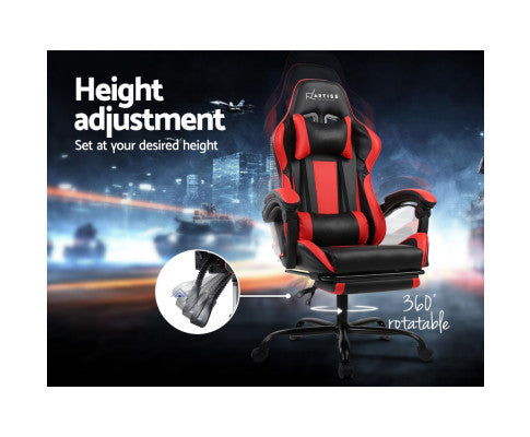 ALARICK OFFICE COMPUTER  RACER GAMING CHAIR - BLACK & RED