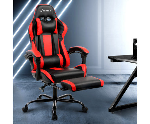ALARICK OFFICE COMPUTER RACER GAMING CHAIR - BLACK & RED
