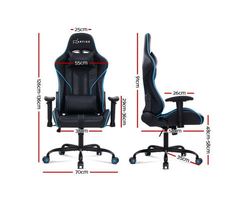 WILBUR OFFICE COMPUTER GAMING CHAIR - BLACK & BLUE