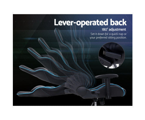 WILBUR OFFICE COMPUTER GAMING CHAIR - BLACK & BLUE