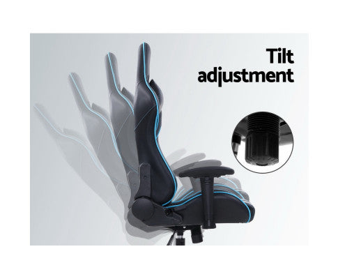 WILBUR OFFICE COMPUTER GAMING CHAIR - BLACK & BLUE