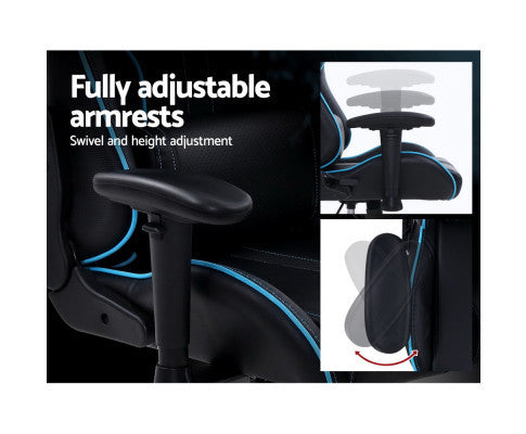 WILBUR OFFICE COMPUTER GAMING CHAIR - BLACK & BLUE