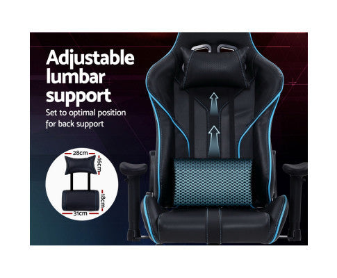 WILBUR OFFICE COMPUTER GAMING CHAIR - BLACK & BLUE