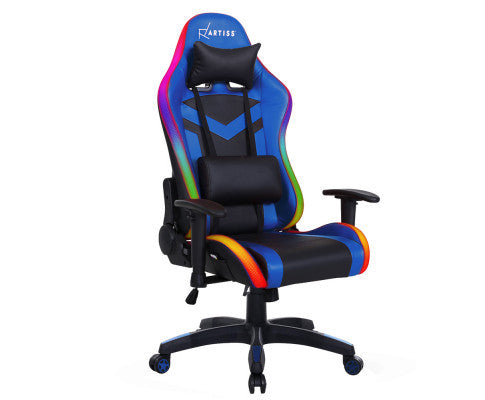 TEARNEY OFFICE COMPUTER CHAIR WITH LED LIGHTS - BLACK & BLUE