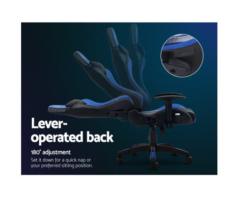 TEARNEY OFFICE COMPUTER CHAIR WITH LED LIGHTS - BLACK & BLUE
