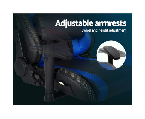 TEARNEY OFFICE COMPUTER CHAIR WITH LED LIGHTS - BLACK & BLUE