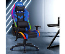 TEARNEY OFFICE COMPUTER CHAIR WITH LED LIGHTS - BLACK & BLUE